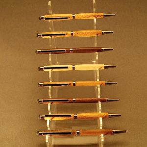 Handcrafted slim-line pens in a variety of hardwoods