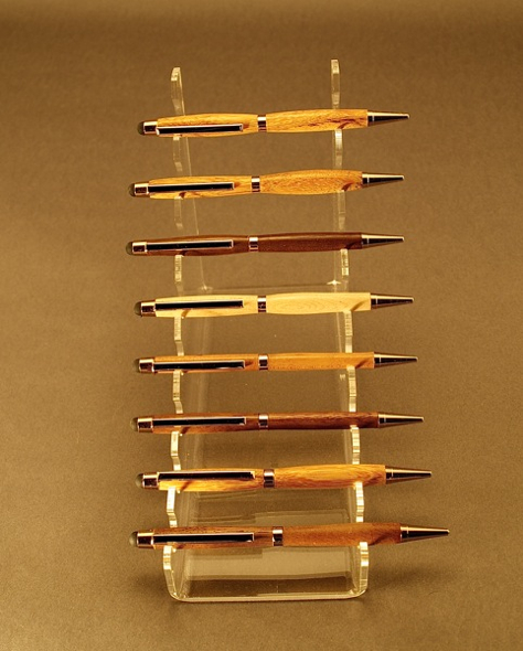 Handcrafted slim-line pens in a variety of hardwoods
